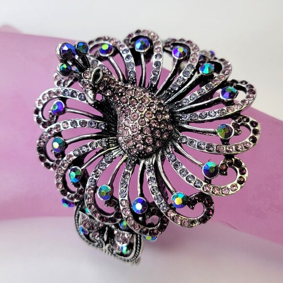 Blue Peacock Cuff Bracelet - Picture 2 of 9